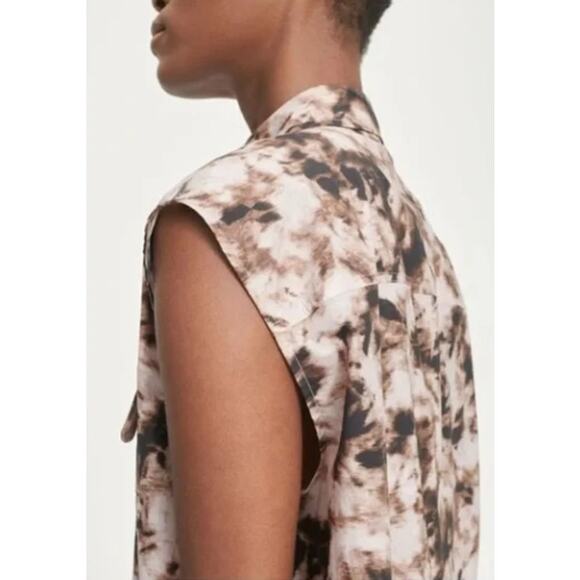 NWT Samsoe Samsoe Tea Shirt Top in Camo Clay - Picture 3 of 11